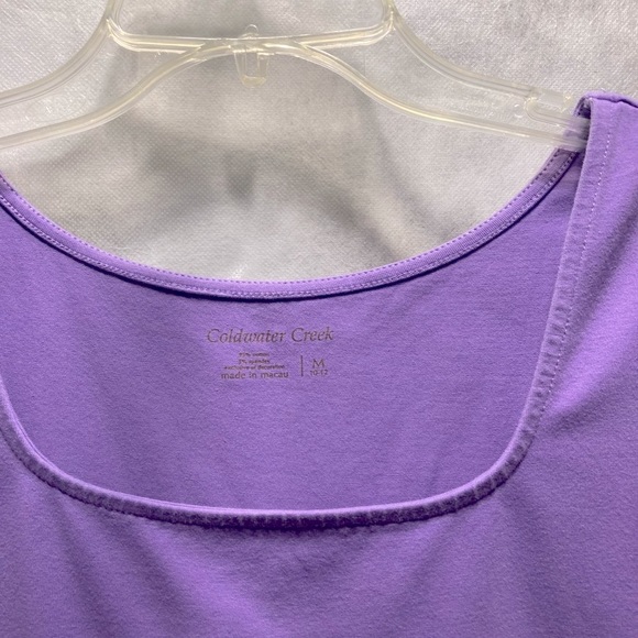 COLDWATER CREEK Camisole Tank Top Purple Lilac Stretch Lace Women Medium 10 12 - Picture 8 of 16